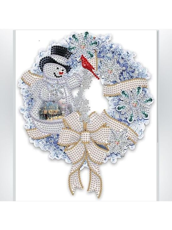 KTHOFCY 5D DIY Diamond Painting Other - 5D DIY Diamond Painting Kit Snowman Christmas Full Drill Design Christmas Wreath